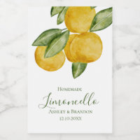 Limoncello Bottle Label, Lovely Lemon Watercolor