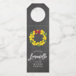 Limoncello bottle tag, lemon wreath bottle tag<br><div class="desc">Chalkboard style Limoncello bottle tag with lemon wreath. Christmas DIY gift.</div>