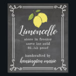 Limoncello Chalk Look Tall Bottle Label | Homemade<br><div class="desc">Chalkboard look with hand drawn yellow lemons. Limoncello tall bottle label. Personalised in modern typography with fancy swirl border. Customise all fonts and text. Handcrafted by you. Order extra for last minute gifts. Homemade Italian Limoncello makes a wonderful wedding favour for guests. To see the complete line of Limoncello liqueur...</div>