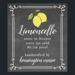 Limoncello Chalk Look Tall Bottle Label | Homemade<br><div class="desc">Chalkboard look with hand drawn yellow lemons. Limoncello tall bottle label. Personalised in modern typography with fancy swirl border. Customise all fonts and text. Handcrafted by you. Order extra for last minute gifts. Homemade Italian Limoncello makes a wonderful wedding favour for guests. To see the complete line of Limoncello liqueur...</div>