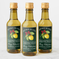 Limoncello Green Wood Christmas Mini Bottle Label