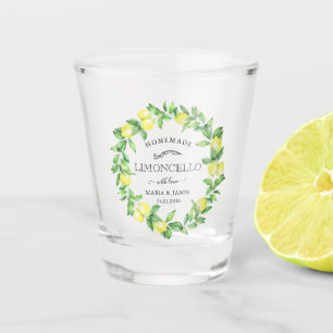Limoncello Greenery Personalised Monogram Favour Shot Glass