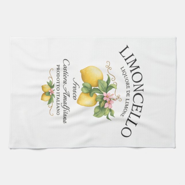 Limoncello Italy Amalfi Coast Tea Towel (Horizontal)