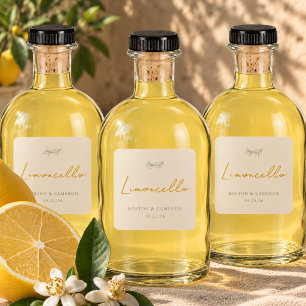 Limoncello Italy Wedding Favour Personalised Olive Square Sticker