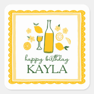 Limoncello Lemonade Lemon CUSTOM Birthday Square Sticker