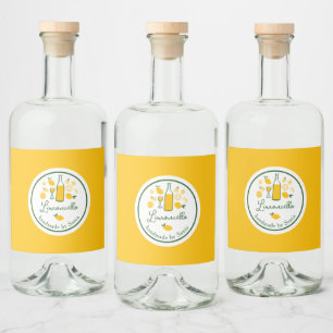 Limoncello Lemonade Lemon Handmade Craft CUSTOM  Liquor Bottle Label