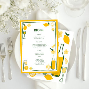 Limoncello Lemonade Lemons CUSTOM Bridal Shower Menu