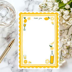 Limoncello Lemonade Lemons CUSTOM Bridal Shower Thank You Card