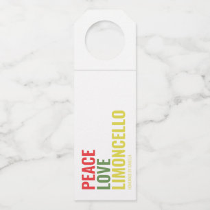 Limoncello Peace Love And Limoncello Bottle Tag