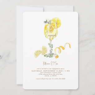 Limoncello Spritz Gold Text Engagement Party Invitation