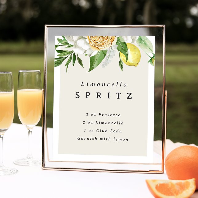 Limoncello Spritz Recipe Printable Cocktail Sign (Creator Uploaded)