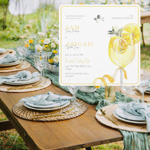 Limoncello Tropical Rehearsal Dinner Square Invitation