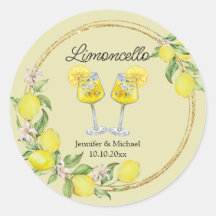 limoncello watercolor lemon cocktail wedding 