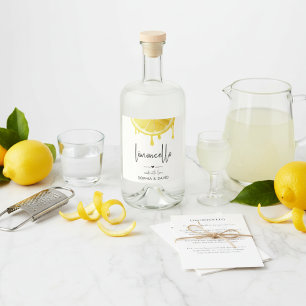 Limoncello Watercolor Lemon Homemade Liquor Bottle Label