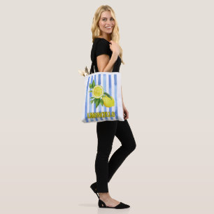 Limoncello Watercolor Lemon Tote Bag