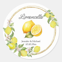 limoncello watercolor lemon wedding summer
