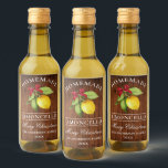 Limoncello Wood Christmas Mini Bottle Label<br><div class="desc">Elegant Watercolor Lemon Greenery Holiday Red Bow Homemade Limoncello Merry Christmas Mini Bottle Labels - Rustic Wood Print</div>