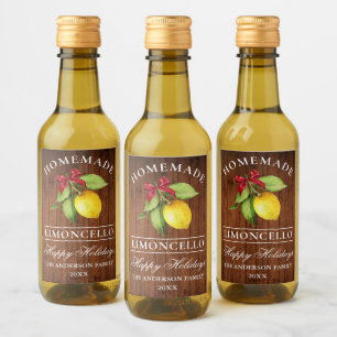 Limoncello Wood Holiday Mini Bottle Label