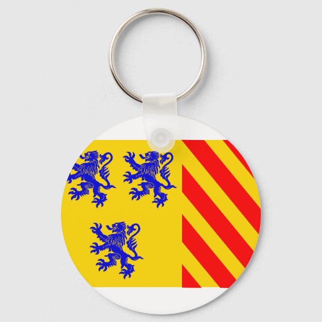 Limousin (Alternate), France flag Key Ring (Front)