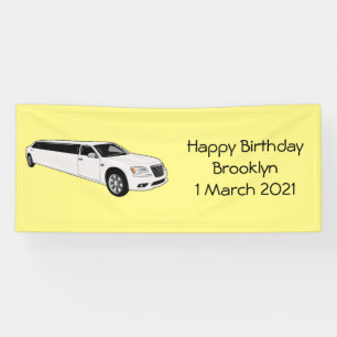 Limousine cartoon illustration banner