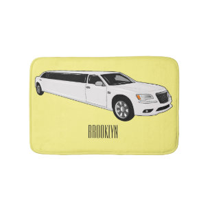 Limousine cartoon illustration bath mat