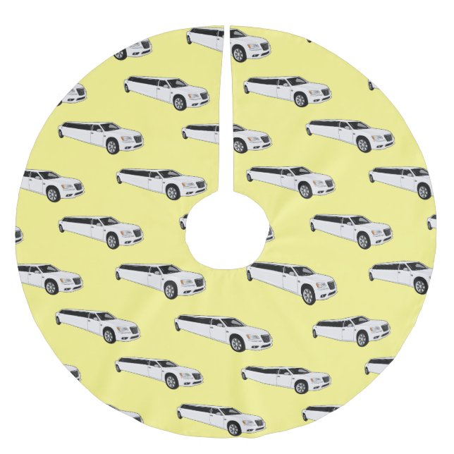 Limousine cartoon illustration brushed polyester tree skirt (Front)