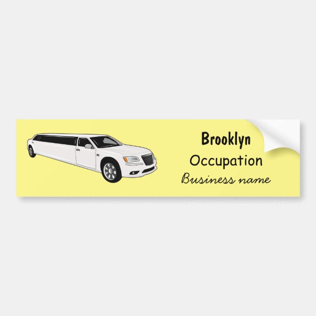 Limousine cartoon illustration bumper sticker (Front)