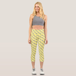 Limousine cartoon illustration capri leggings