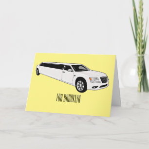 Limousine cartoon illustration card