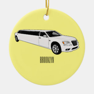 Limousine cartoon illustration ceramic tree decoration