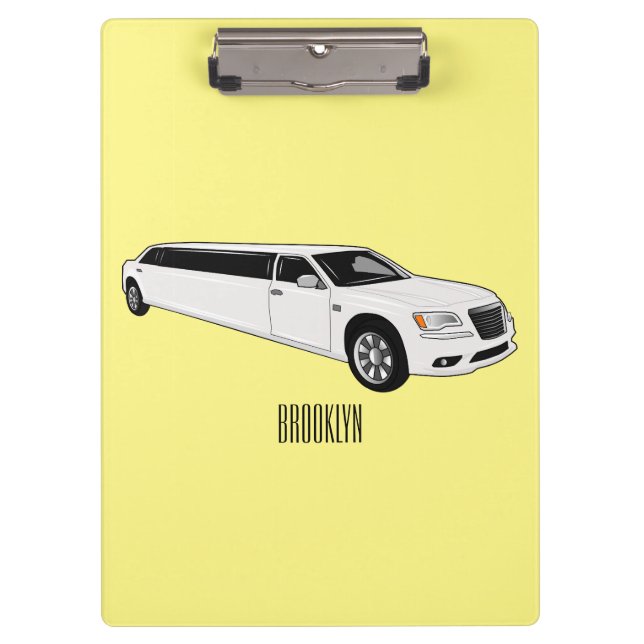 Limousine cartoon illustration clipboard (Front)