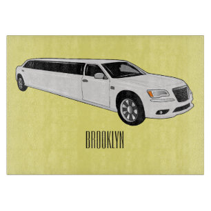 Limousine cartoon illustration cutting board