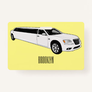 Limousine cartoon illustration ID badge