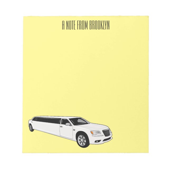 Limousine cartoon illustration notepad (Front)