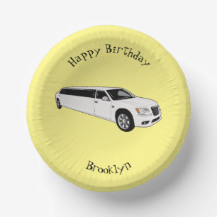 Limousine cartoon illustration paper plate