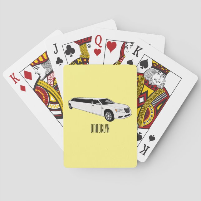 Limousine cartoon illustration playing cards (Back)
