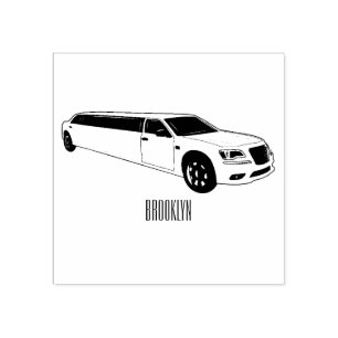 Limousine cartoon illustration rubber stamp