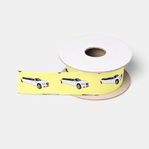 Limousine cartoon illustration satin ribbon