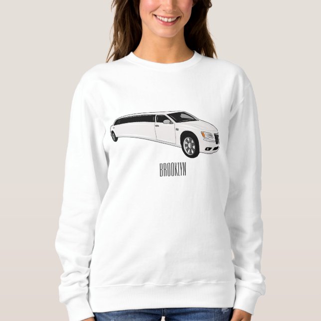 Limousine cartoon illustration sweatshirt (Front)