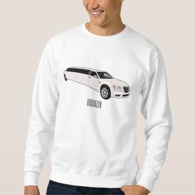 Limousine cartoon illustration sweatshirt (Front)