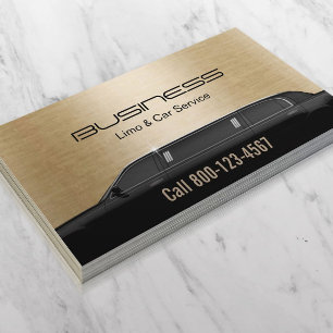 Limousine Limo & Car Service Modern Gold Business Card