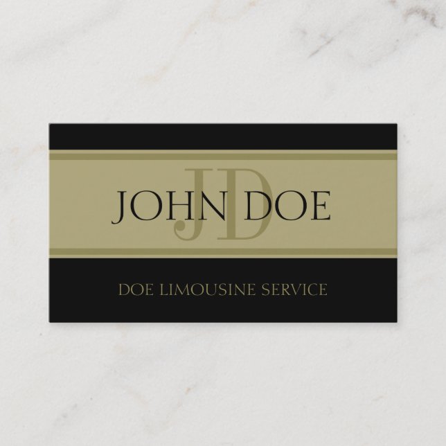 Limousine Service Gold Letters Business Card (Front)
