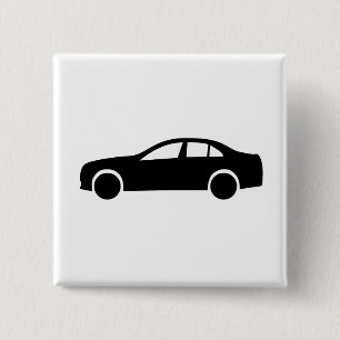 Limousine Silhouette 15 Cm Square Badge