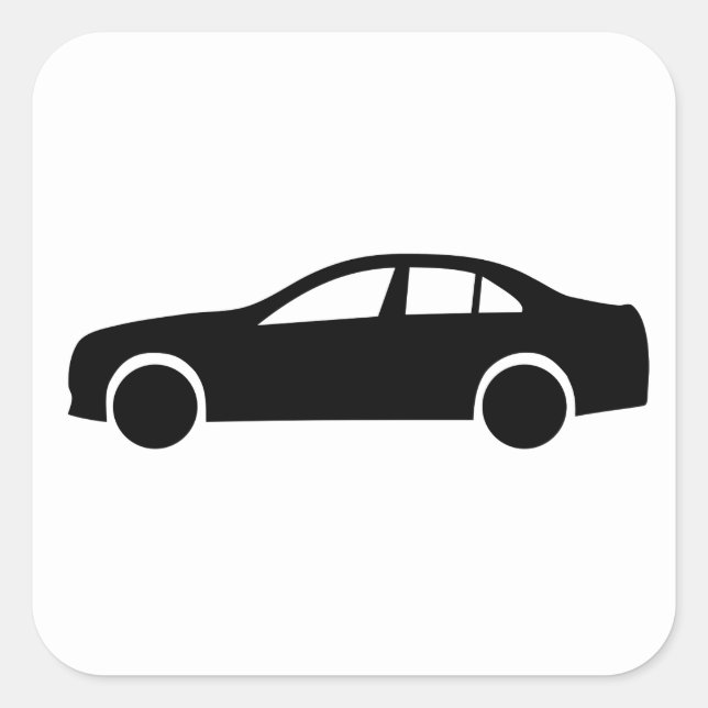 Limousine Silhouette Square Sticker (Front)
