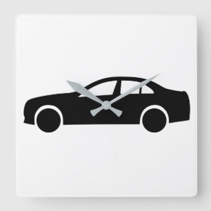 Limousine Silhouette Square Wall Clock