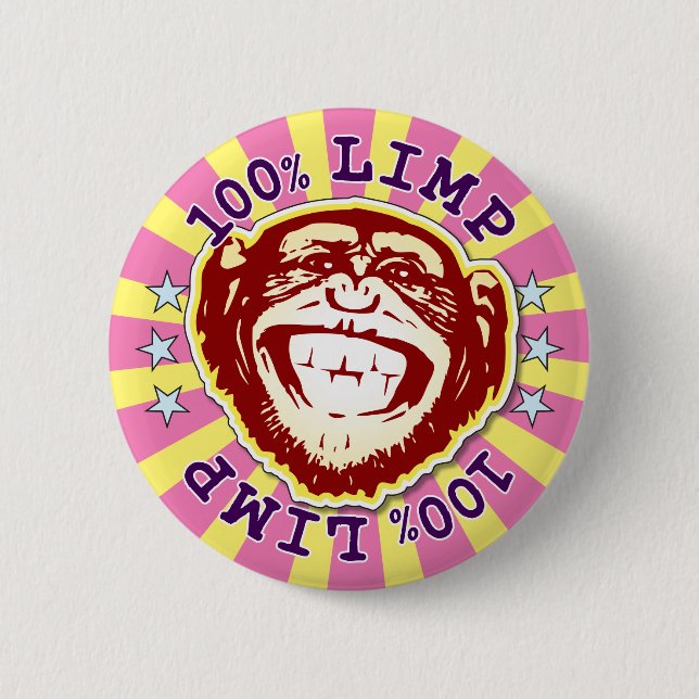 Limp 100% Funny Funky Monkey Badge (Front)