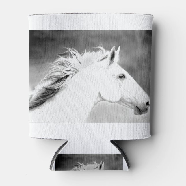 LIN26BW Mane in the Wind.tif Can Cooler (Front)