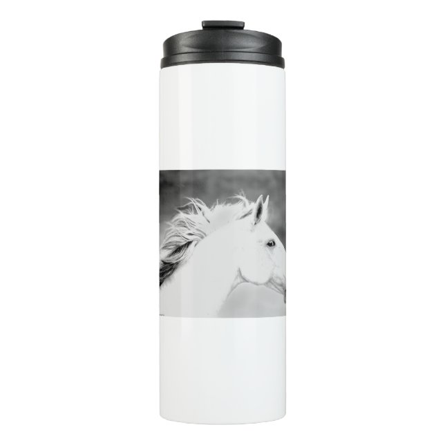 LIN26BW Mane in the Wind.tif Thermal Tumbler (Front)