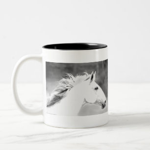 LIN26BW Mane in the Wind.tif Two-Tone Coffee Mug