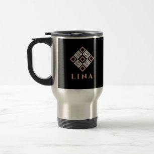LINA Name Mug Modern Kufic Geometric Pattern Des
